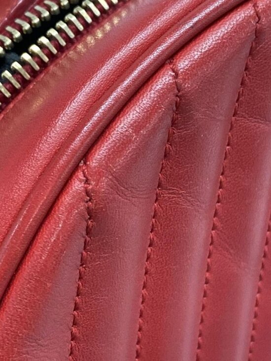 Saint Laurent Paris Shoulder Bag Red Chain Leather - Picture 13 of 15